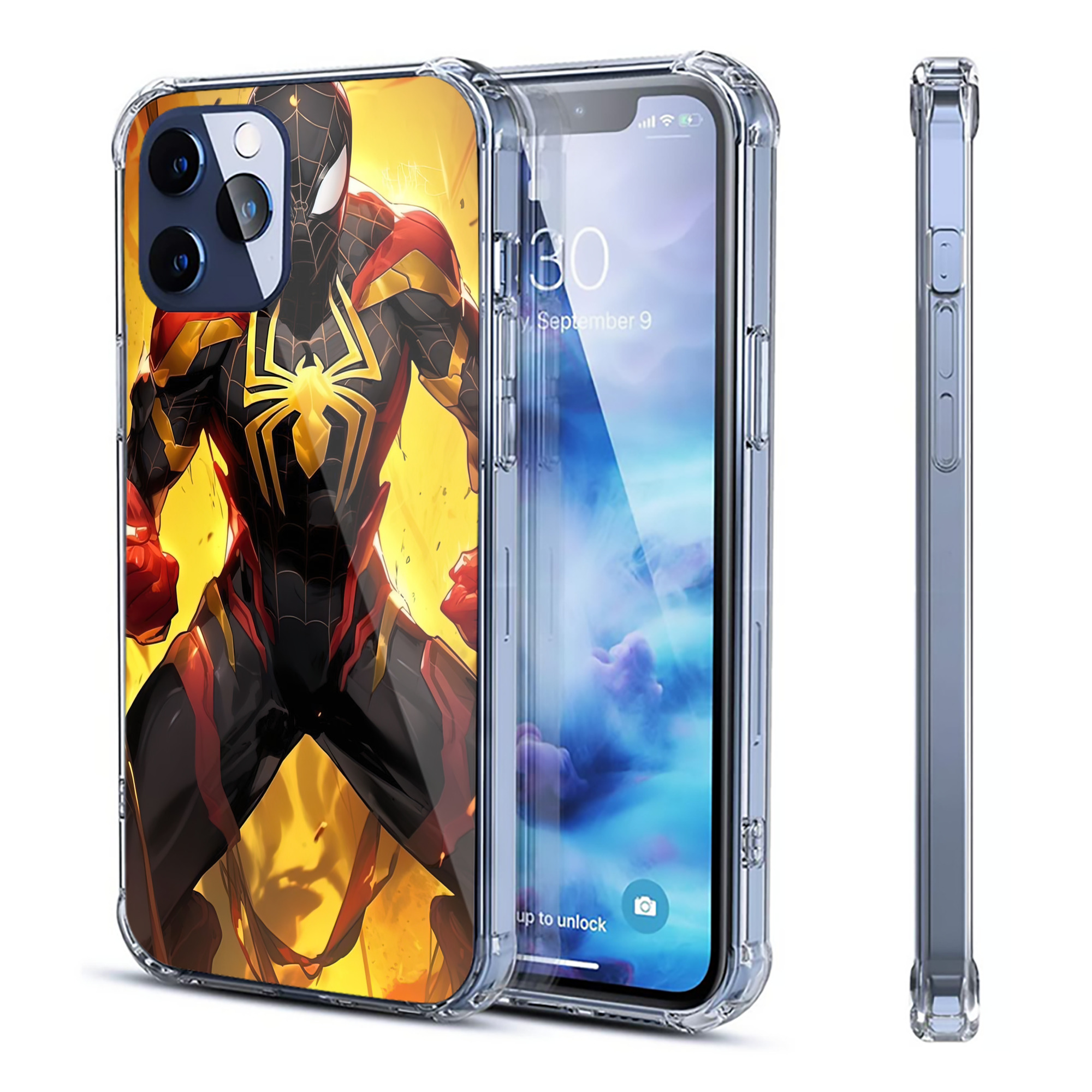（画像用） Spider Man スパイダーマン 【iPhone 12シリーズ対応】透明スマホケース（クリアソフトケース）